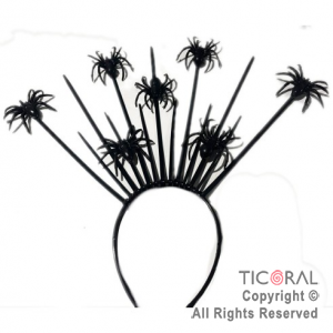 VINCHA PRECINTOS CON ARA�AS NEGRO x 1